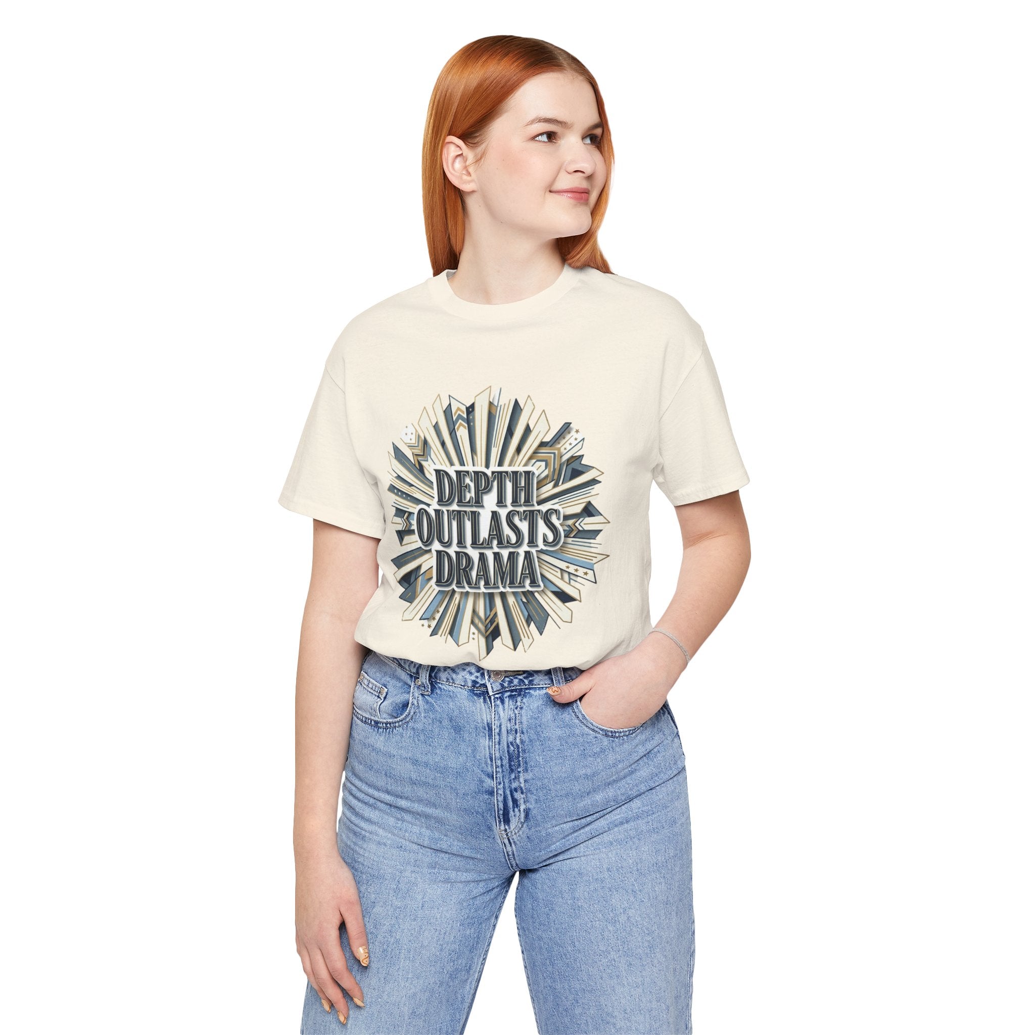"Depth Outlasts Drama" Retro Burst Graphic Tee