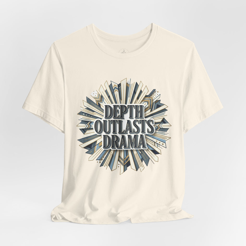 "Depth Outlasts Drama" Retro Burst Graphic Tee