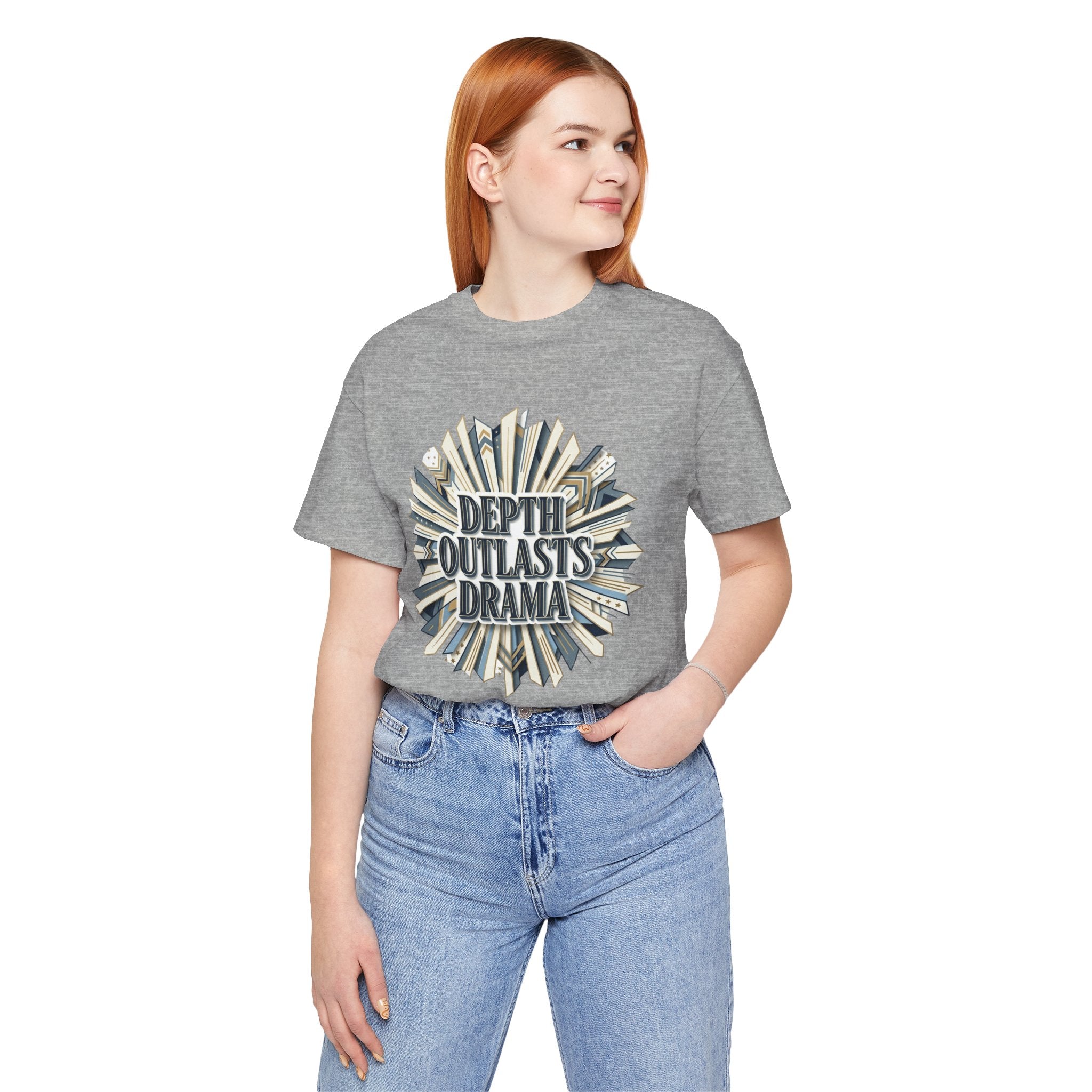 "Depth Outlasts Drama" Retro Burst Graphic Tee