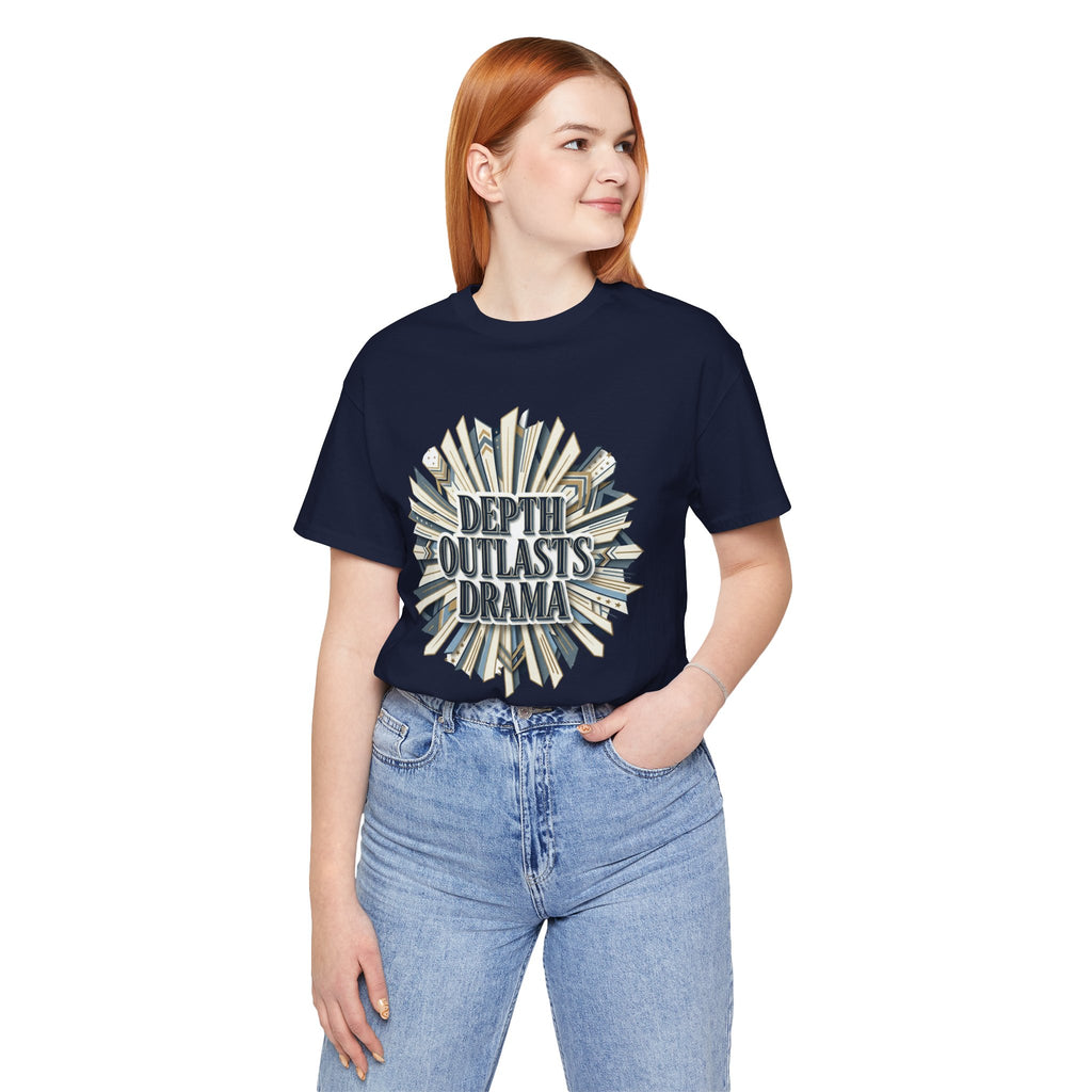 "Depth Outlasts Drama" Retro Burst Graphic Tee