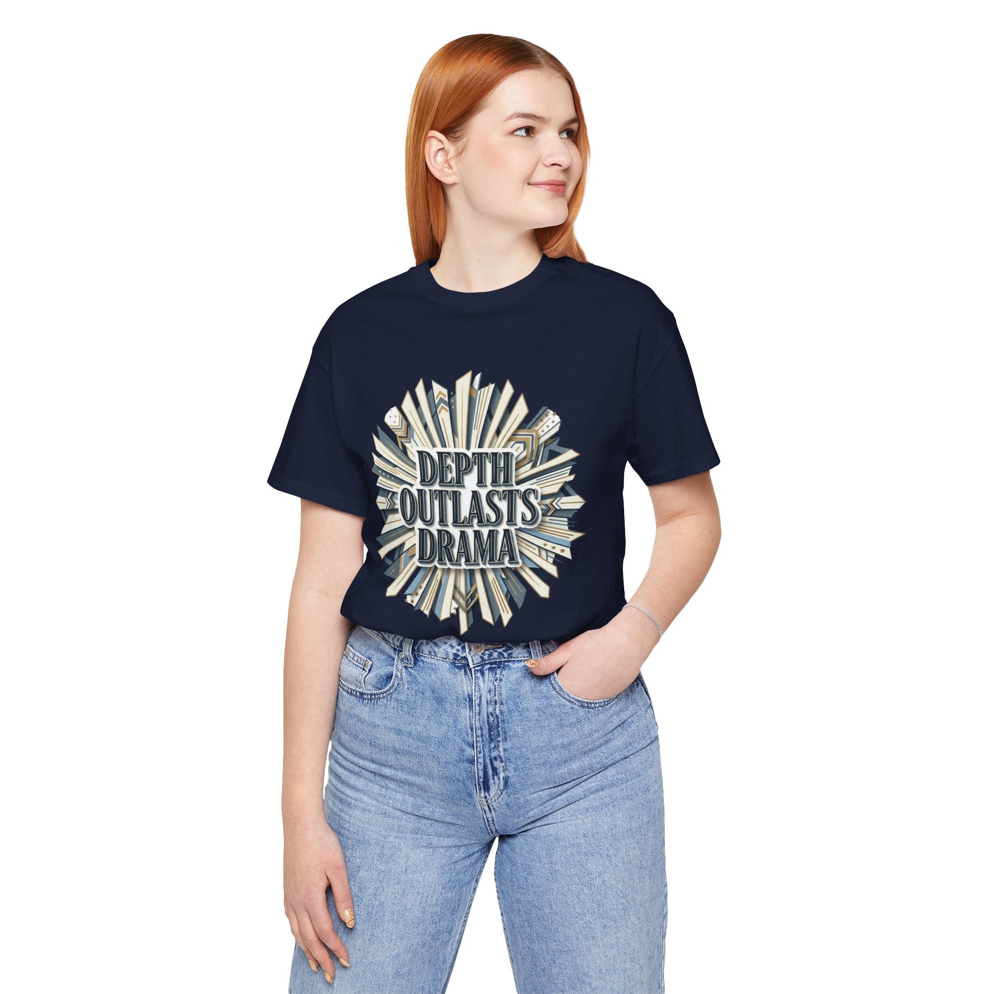 "Depth Outlasts Drama" Retro Burst Graphic Tee