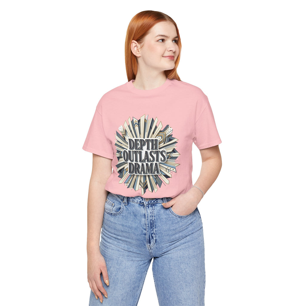 "Depth Outlasts Drama" Retro Burst Graphic Tee
