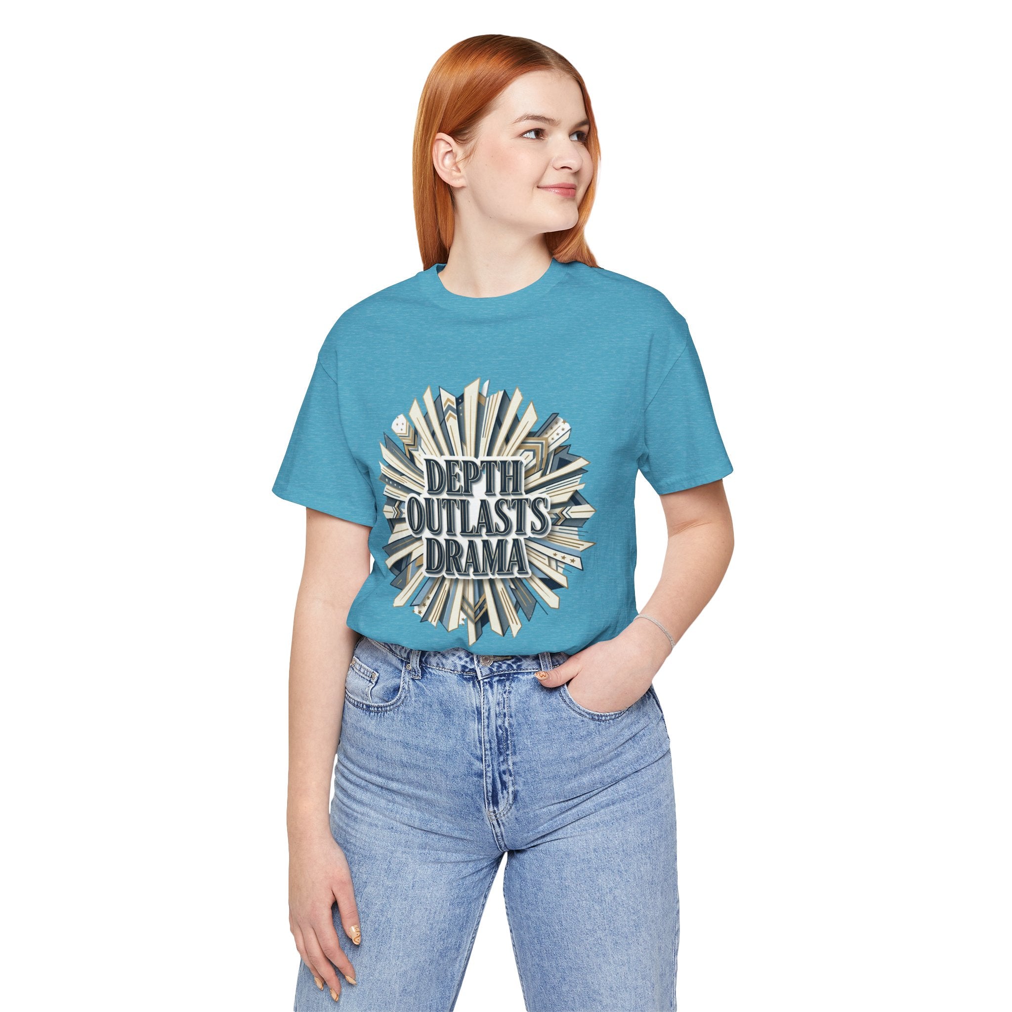 "Depth Outlasts Drama" Retro Burst Graphic Tee