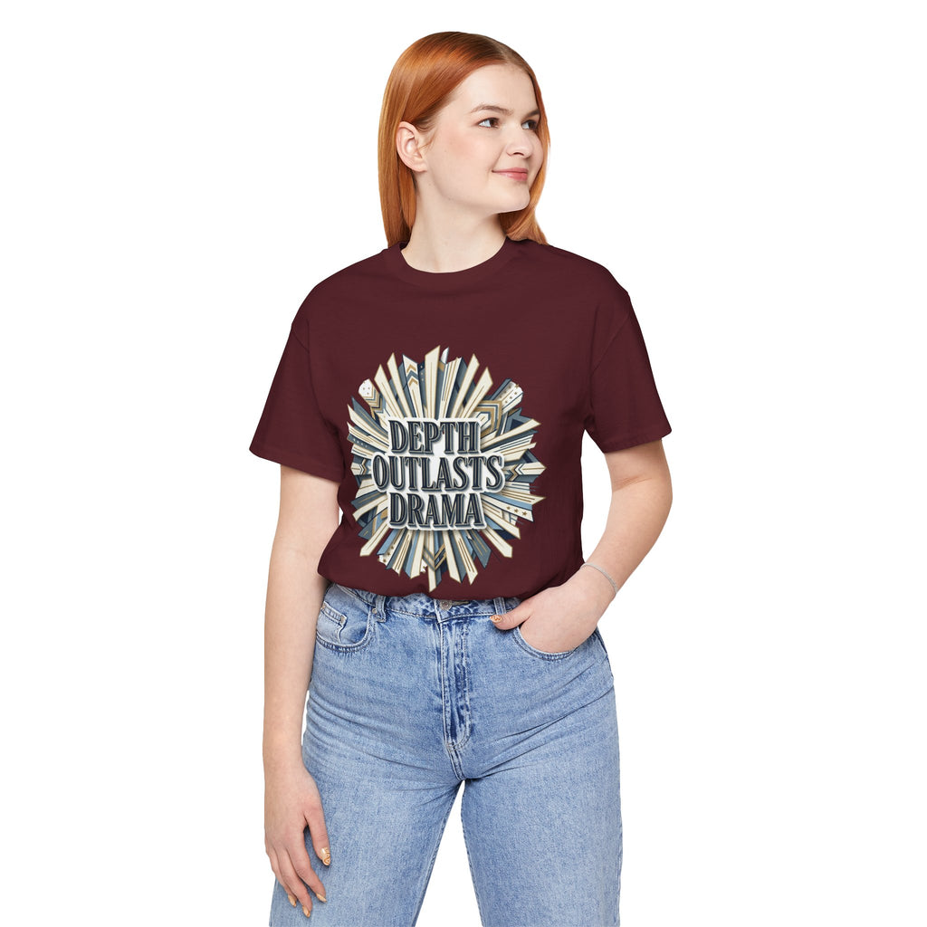 "Depth Outlasts Drama" Retro Burst Graphic Tee