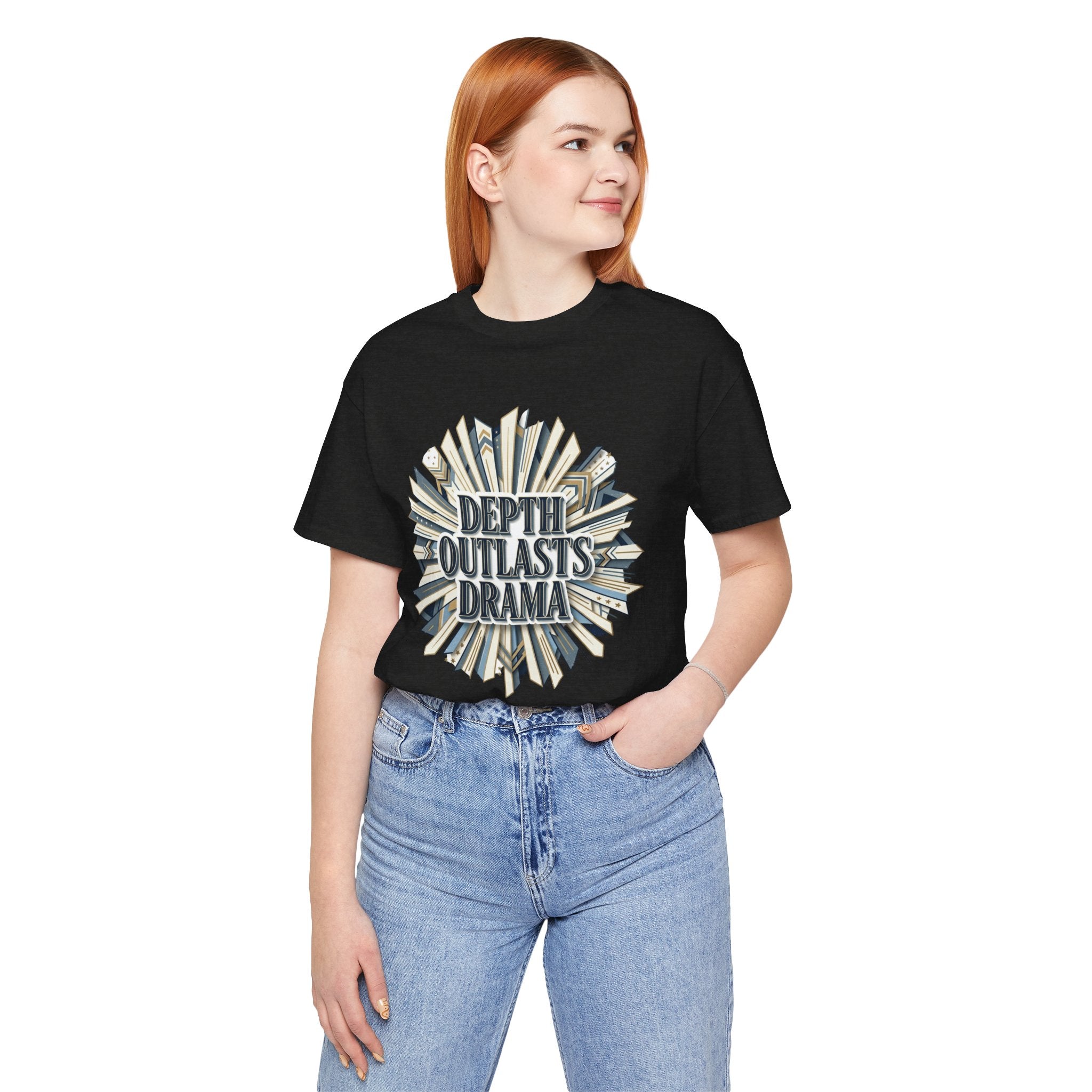 "Depth Outlasts Drama" Retro Burst Graphic Tee