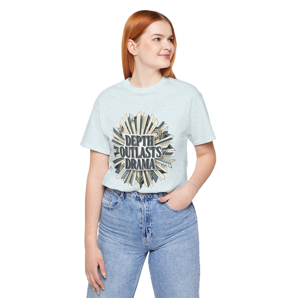 "Depth Outlasts Drama" Retro Burst Graphic Tee