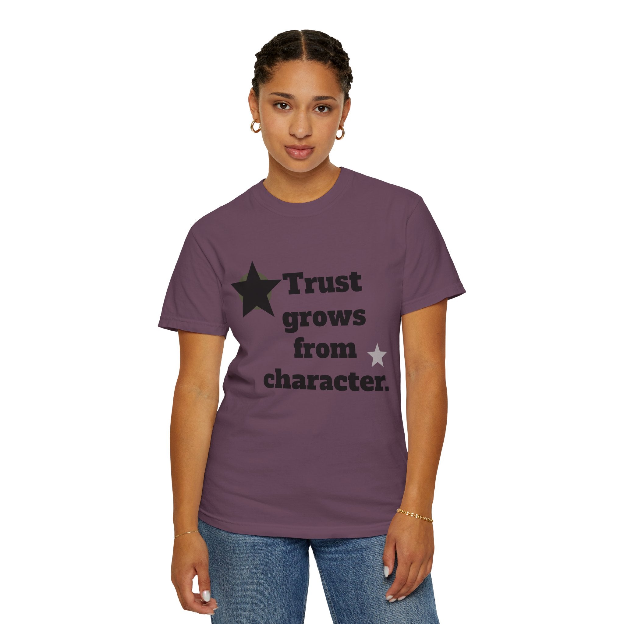 Trust grows from character unisex cotton t-shirt.