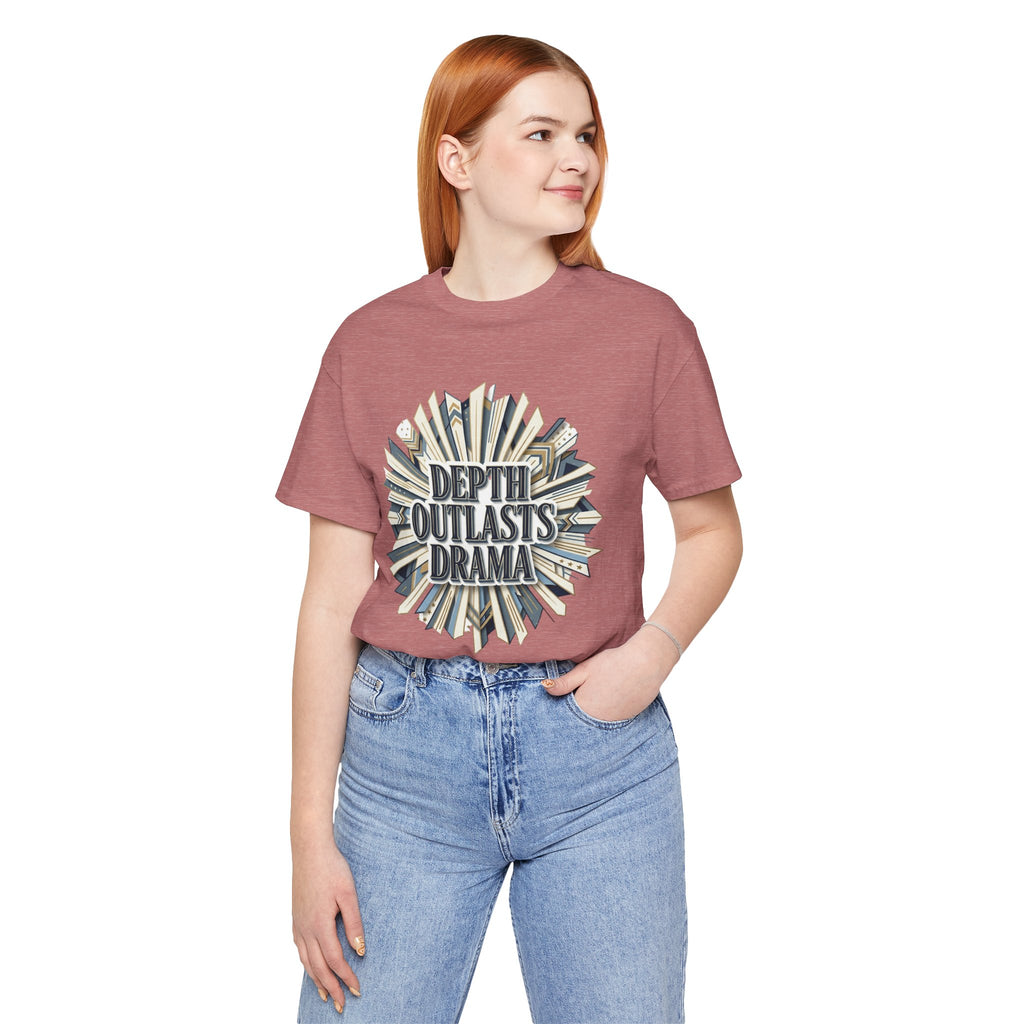 "Depth Outlasts Drama" Retro Burst Graphic Tee