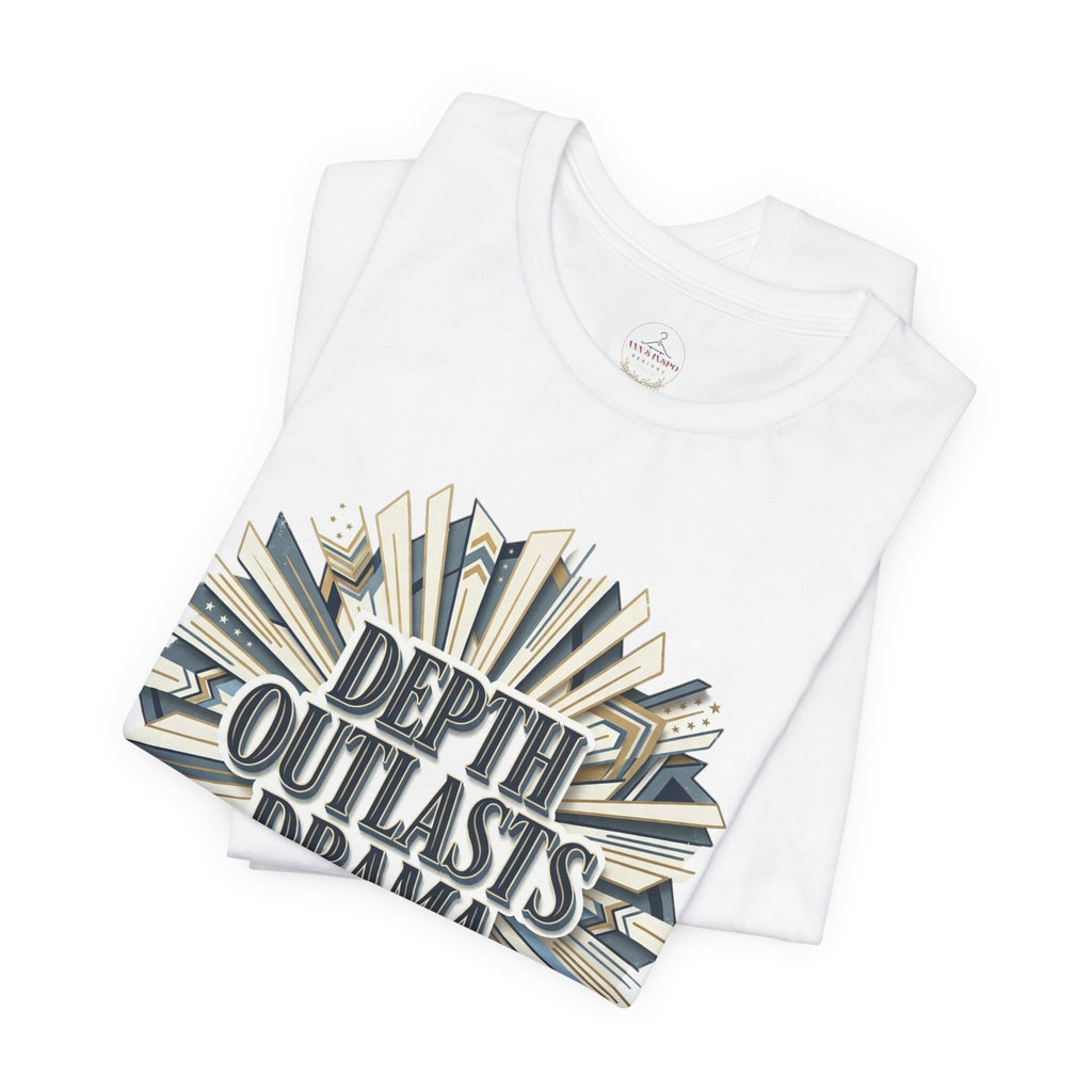 "Depth Outlasts Drama" Retro Burst Graphic Tee