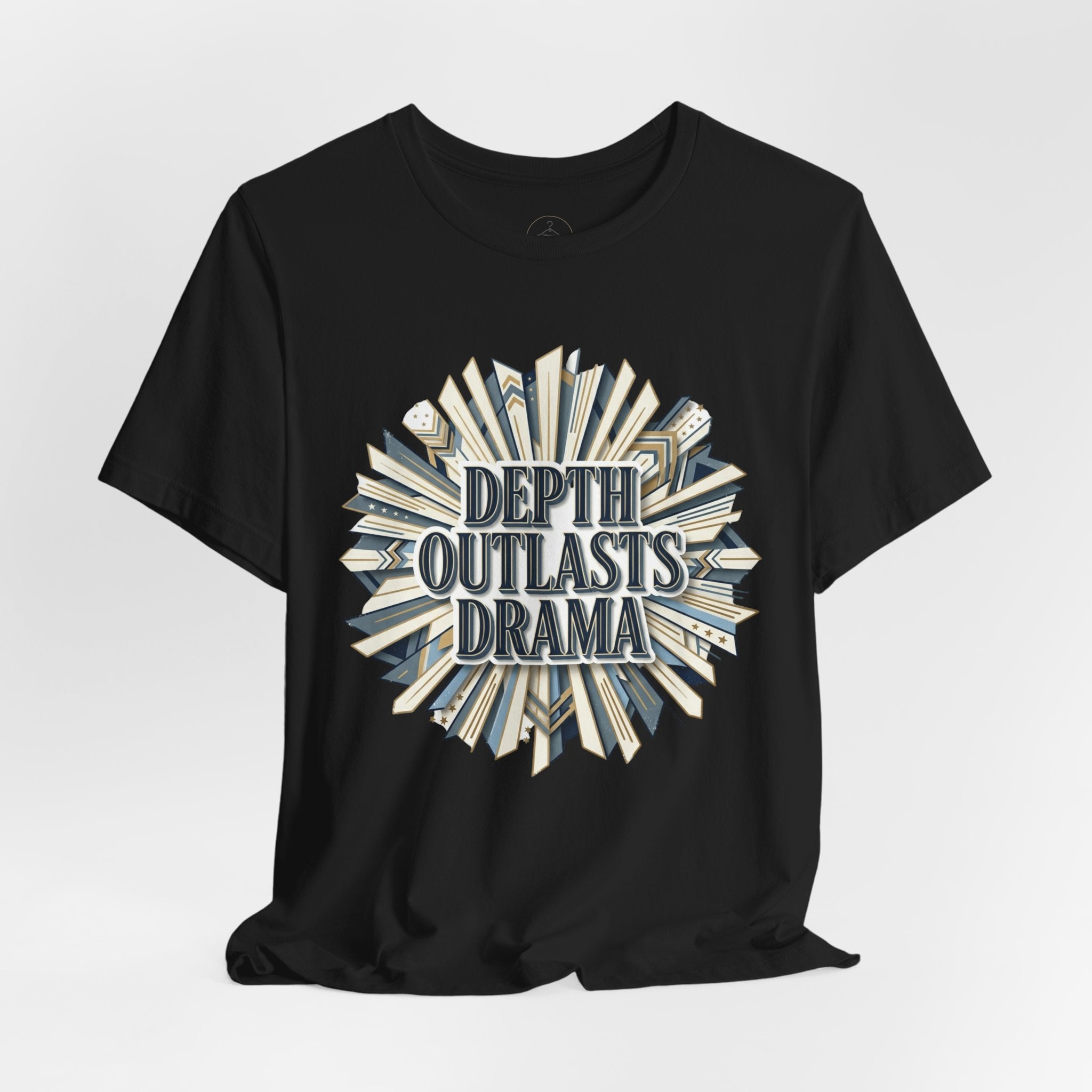"Depth Outlasts Drama" Retro Burst Graphic Tee