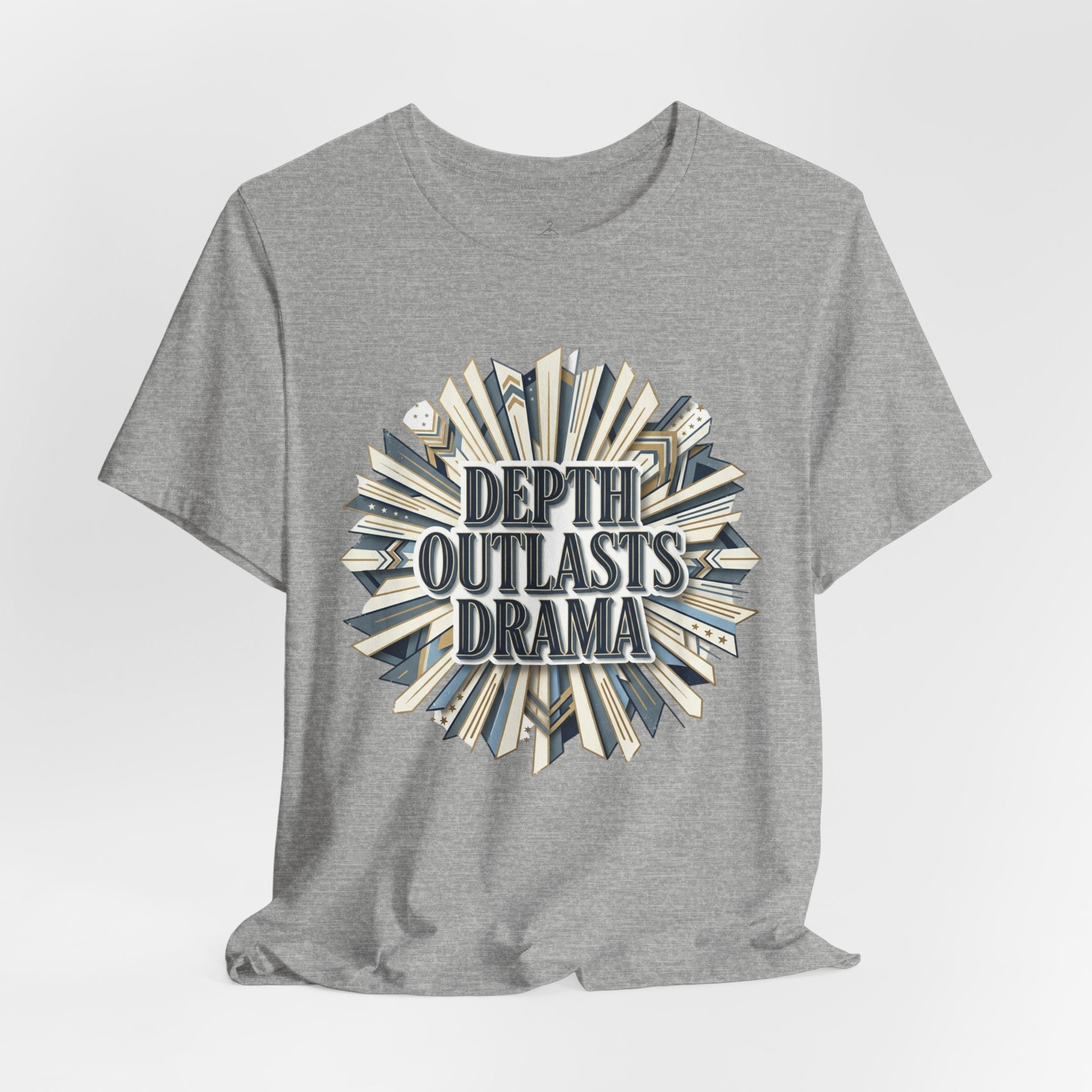"Depth Outlasts Drama" Retro Burst Graphic Tee