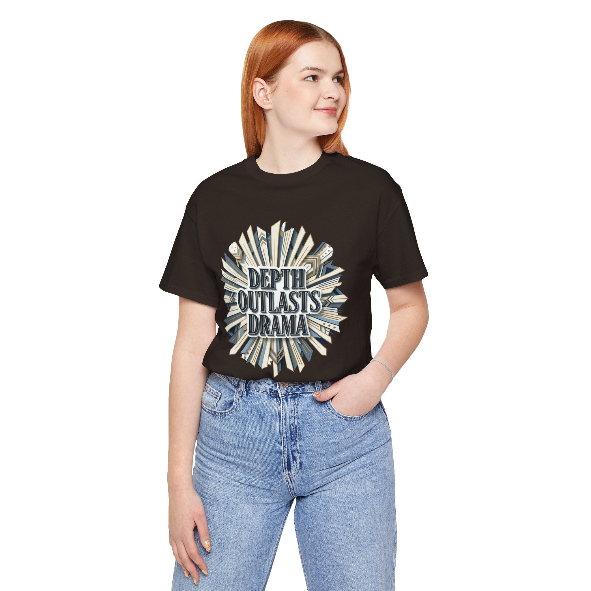 "Depth Outlasts Drama" Retro Burst Graphic Tee