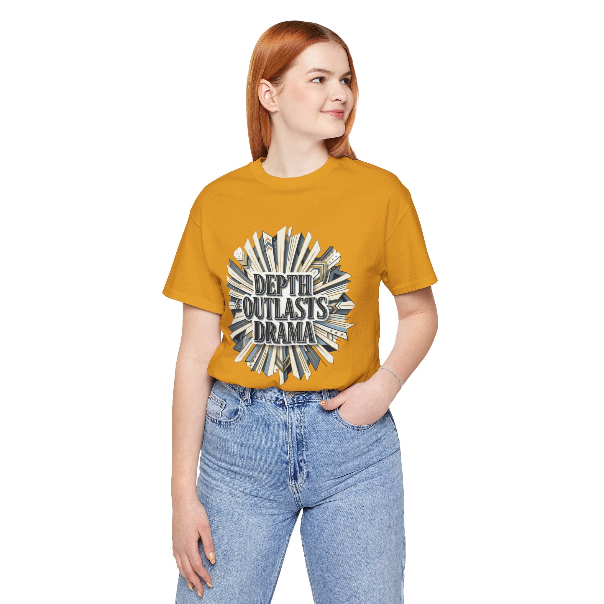 "Depth Outlasts Drama" Retro Burst Graphic Tee
