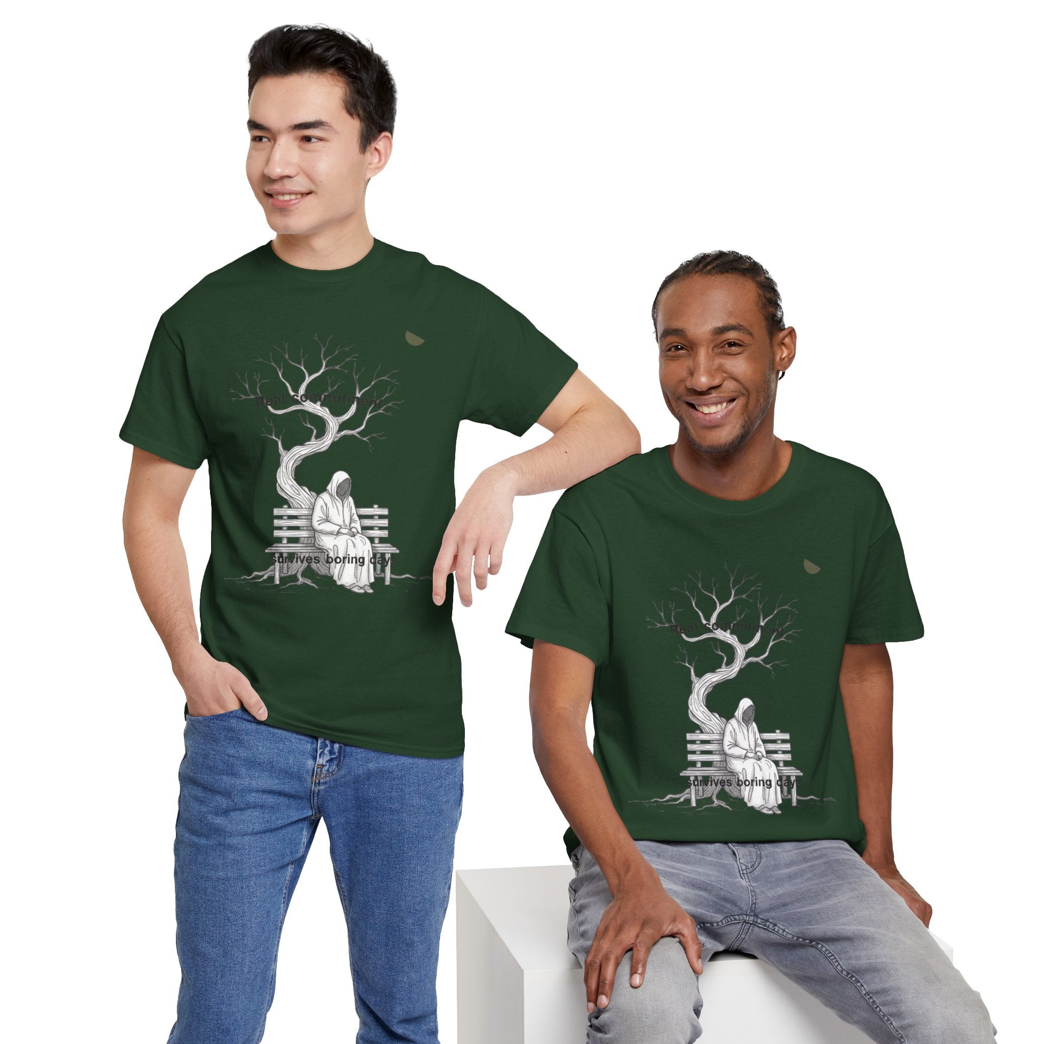 Real commitment Tee — 'Feel Something' Graphic Cotton T-Shirt
