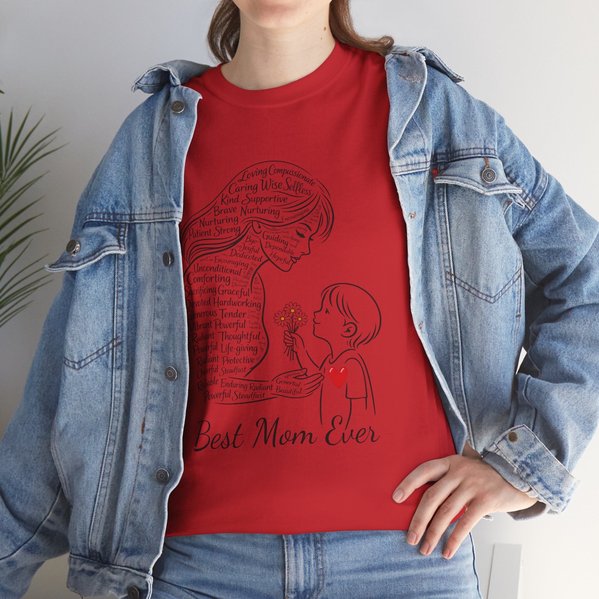 Best Mom Ever T‑Shirt — Mother's Day Gift | Mother & Child Heart Illustration