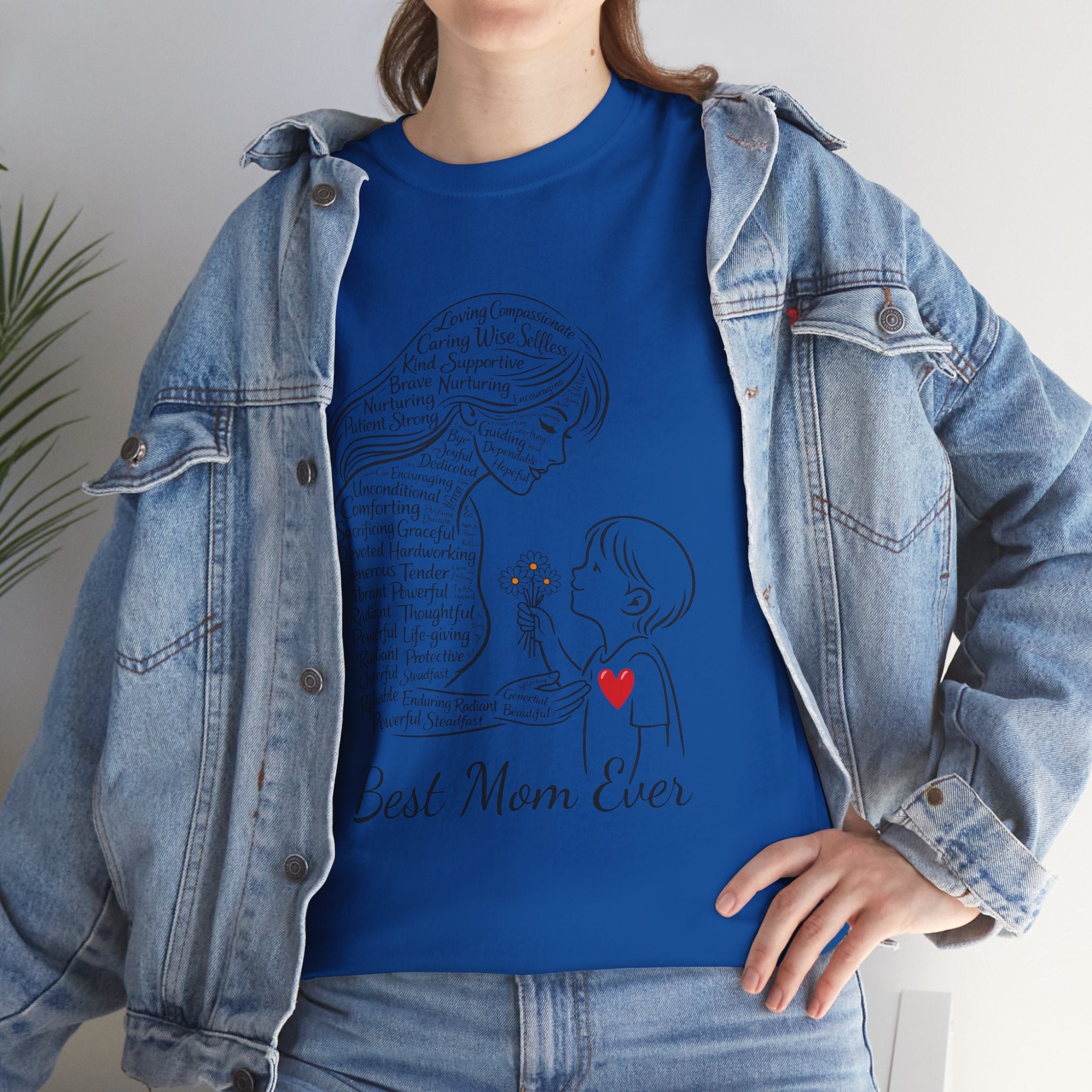 Best Mom Ever T‑Shirt — Mother's Day Gift | Mother & Child Heart Illustration