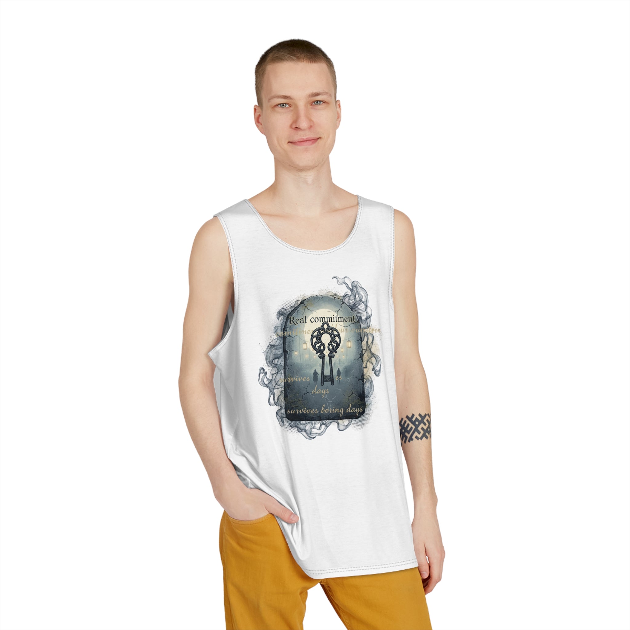 Mens Tank Top — Dark Gothic Moon Graphic Sleeveless Shirt