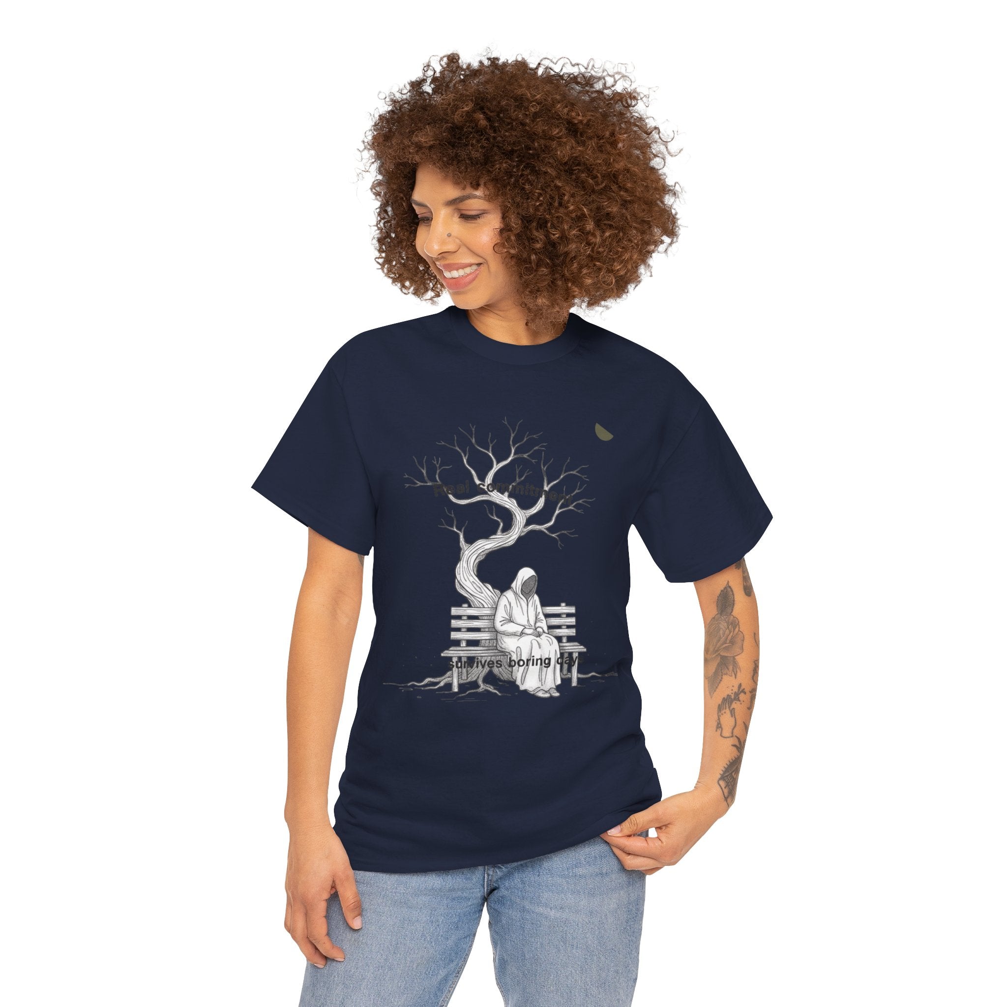 Real commitment Tee — 'Feel Something' Graphic Cotton T-Shirt