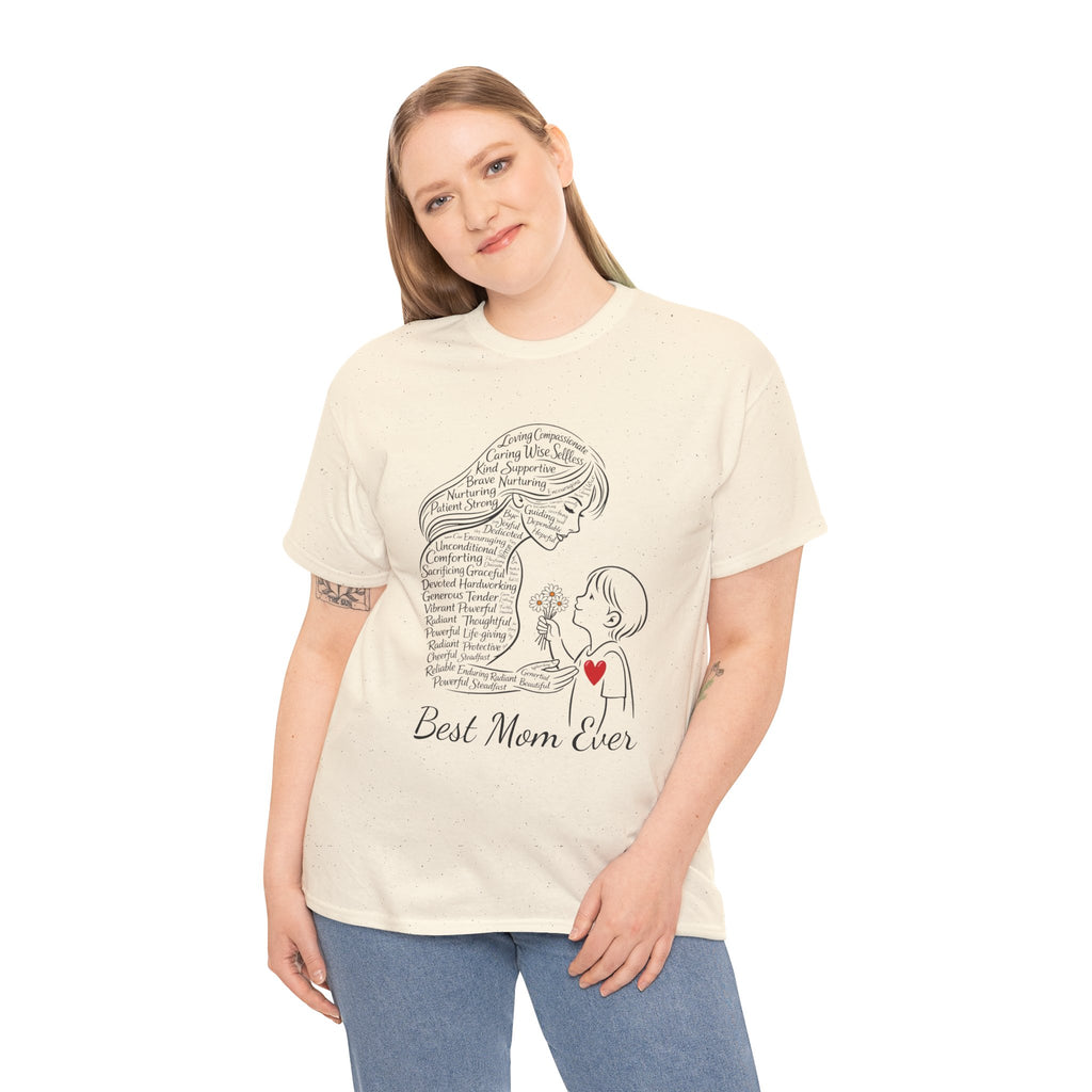Best Mom Ever T‑Shirt — Mother's Day Gift | Mother & Child Heart Illustration