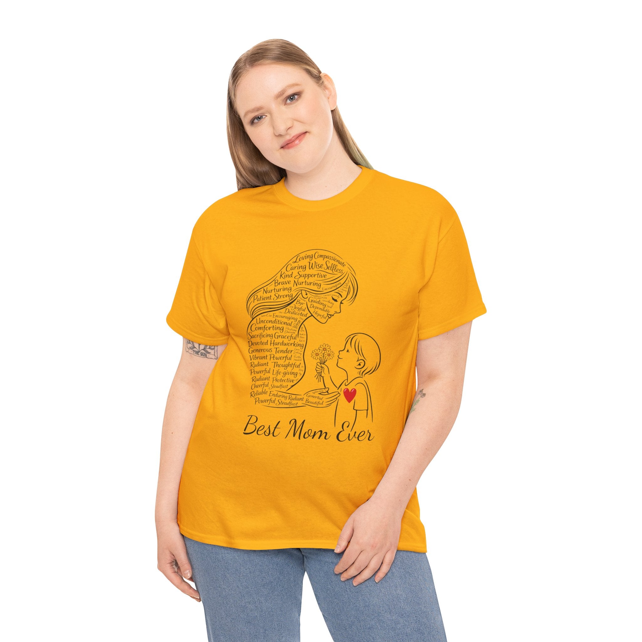 Best Mom Ever T‑Shirt — Mother's Day Gift | Mother & Child Heart Illustration