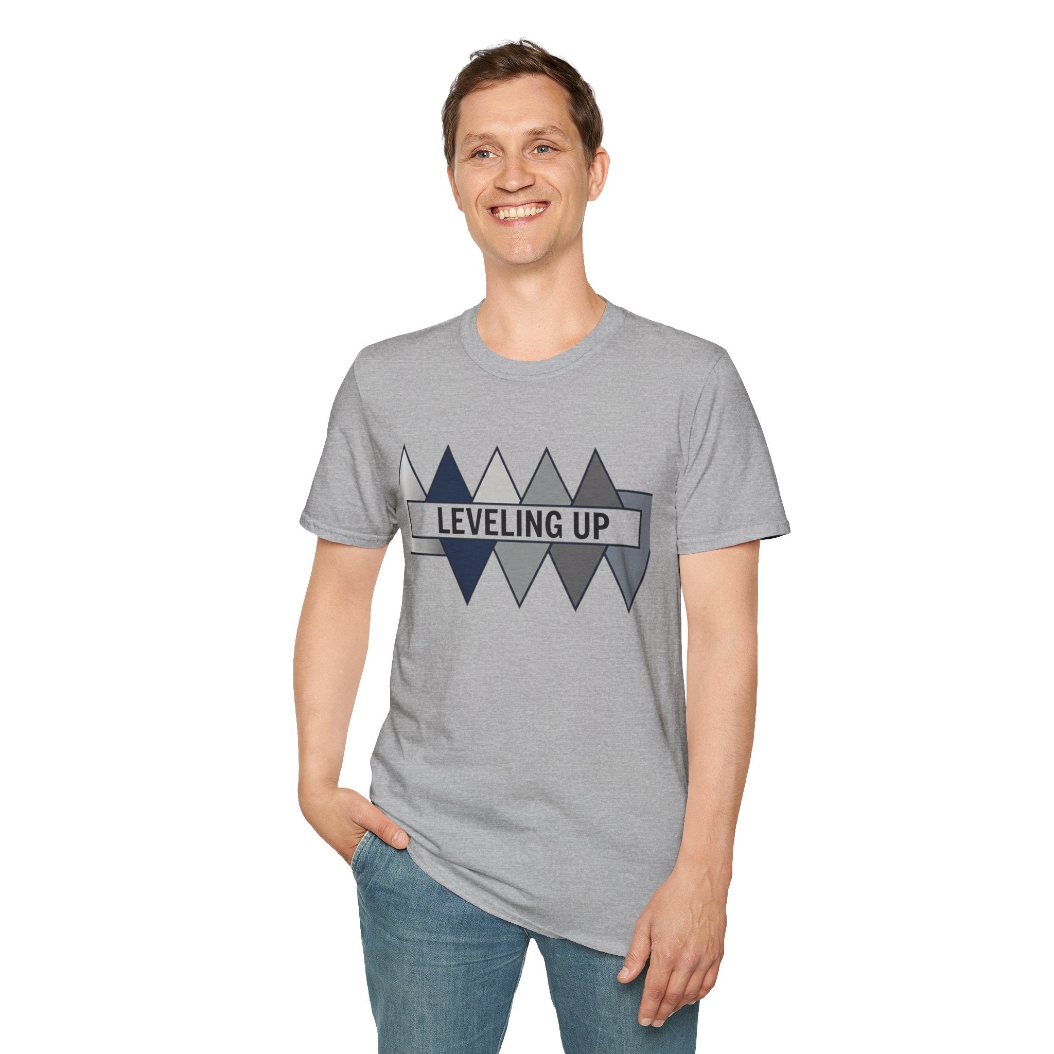 'Leveling up' Geometric Arrow Graphic t-shirt