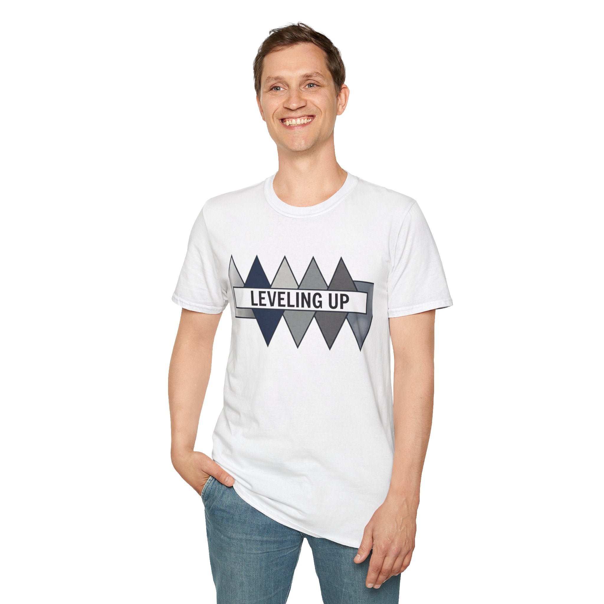 'Leveling up' Geometric Arrow Graphic t-shirt