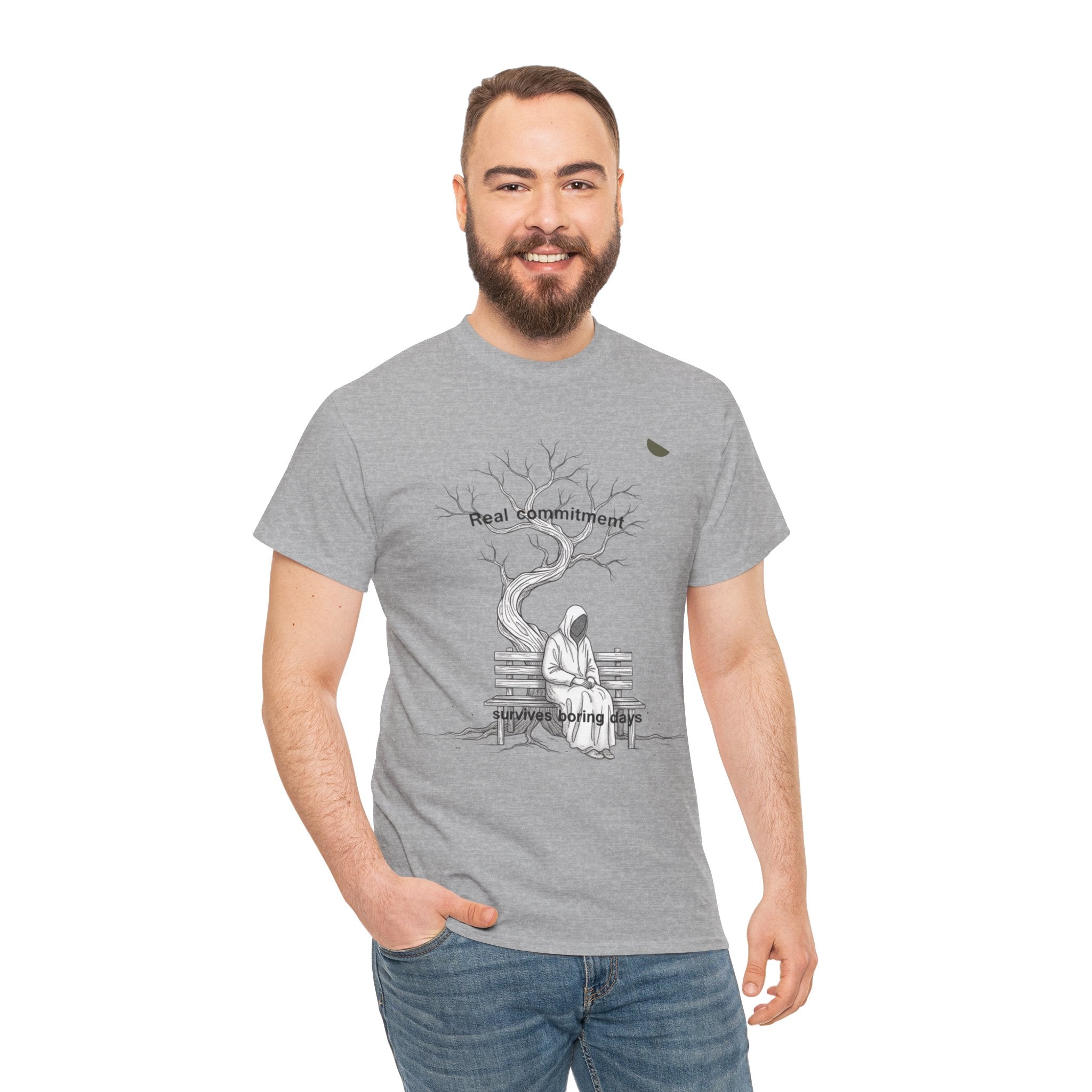 Real commitment Tee — 'Feel Something' Graphic Cotton T-Shirt