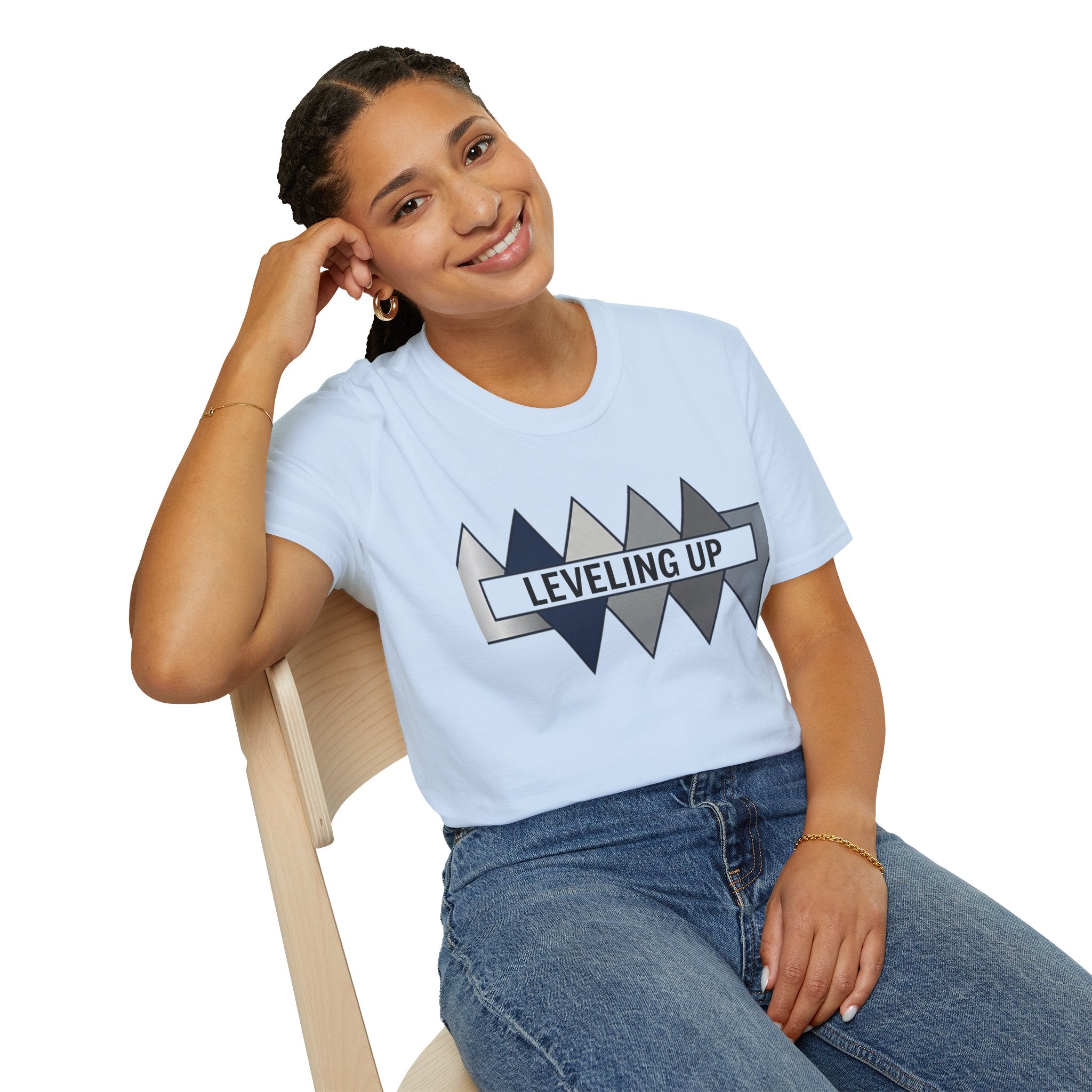 'Leveling up' Geometric Arrow Graphic t-shirt