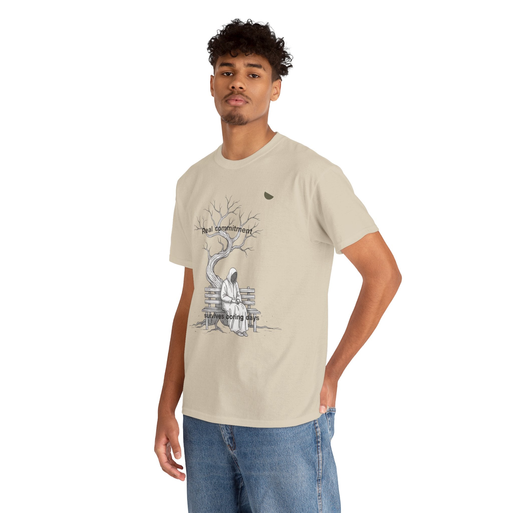 Real commitment Tee — 'Feel Something' Graphic Cotton T-Shirt