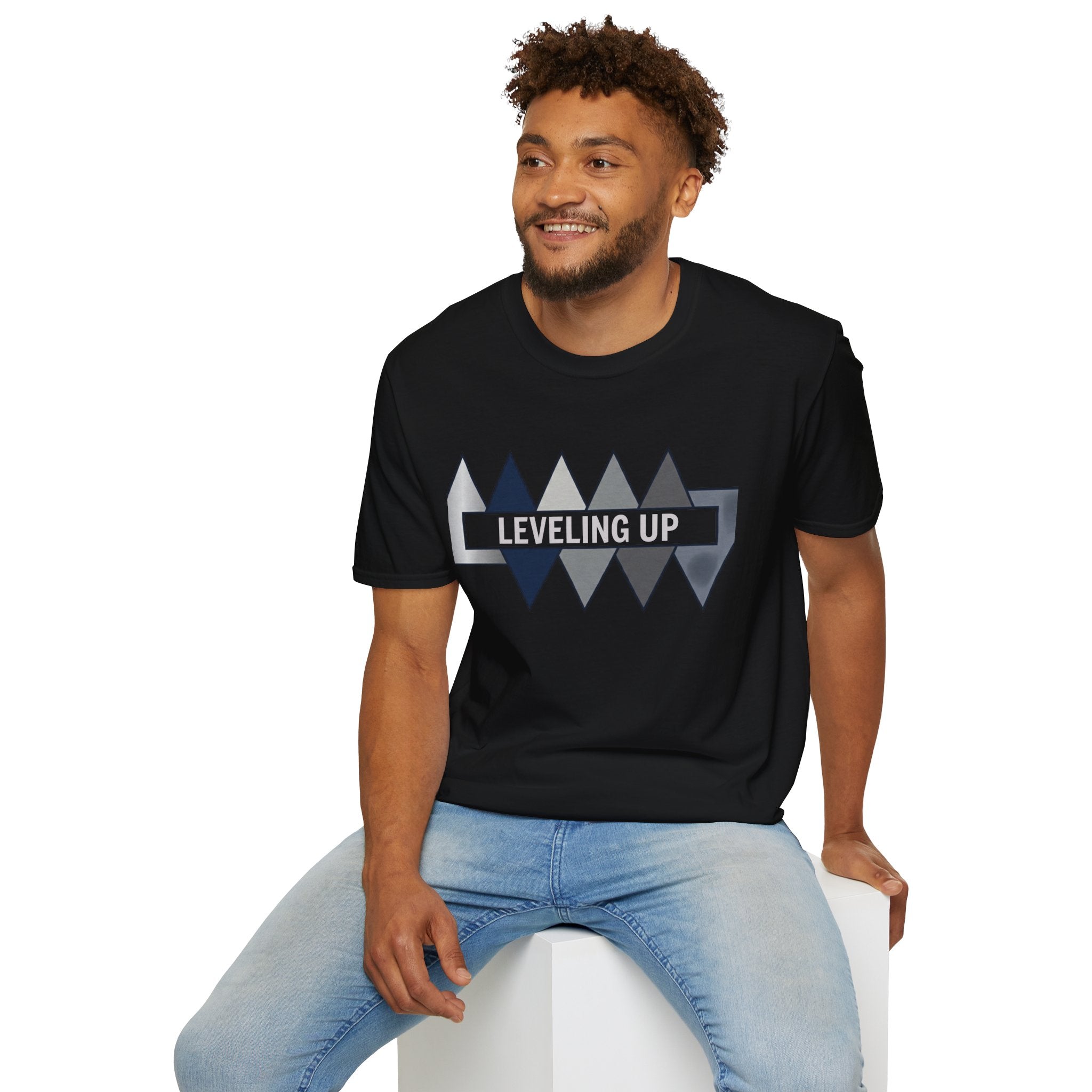 'Leveling up' Geometric Arrow Graphic t-shirt