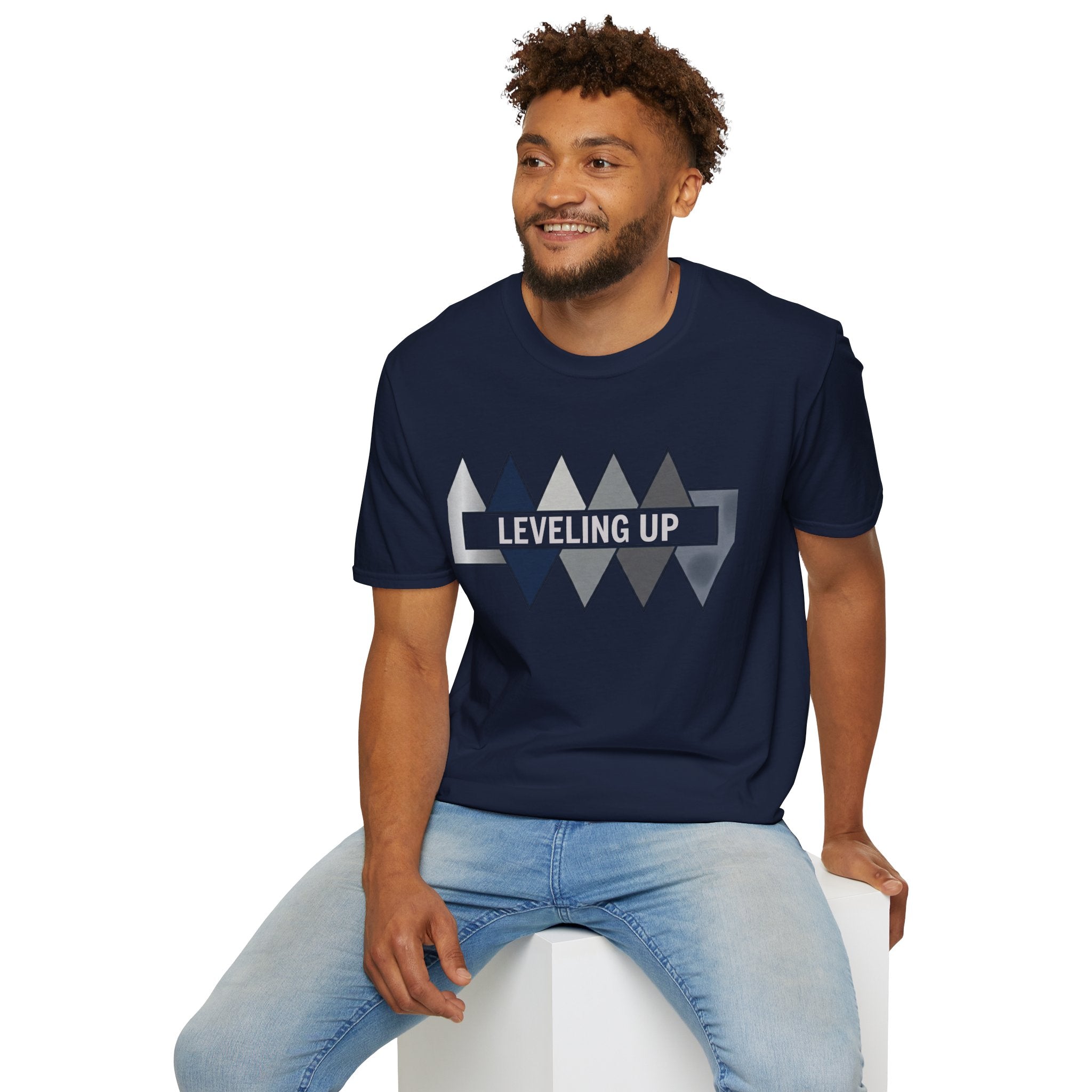 'Leveling up' Geometric Arrow Graphic t-shirt